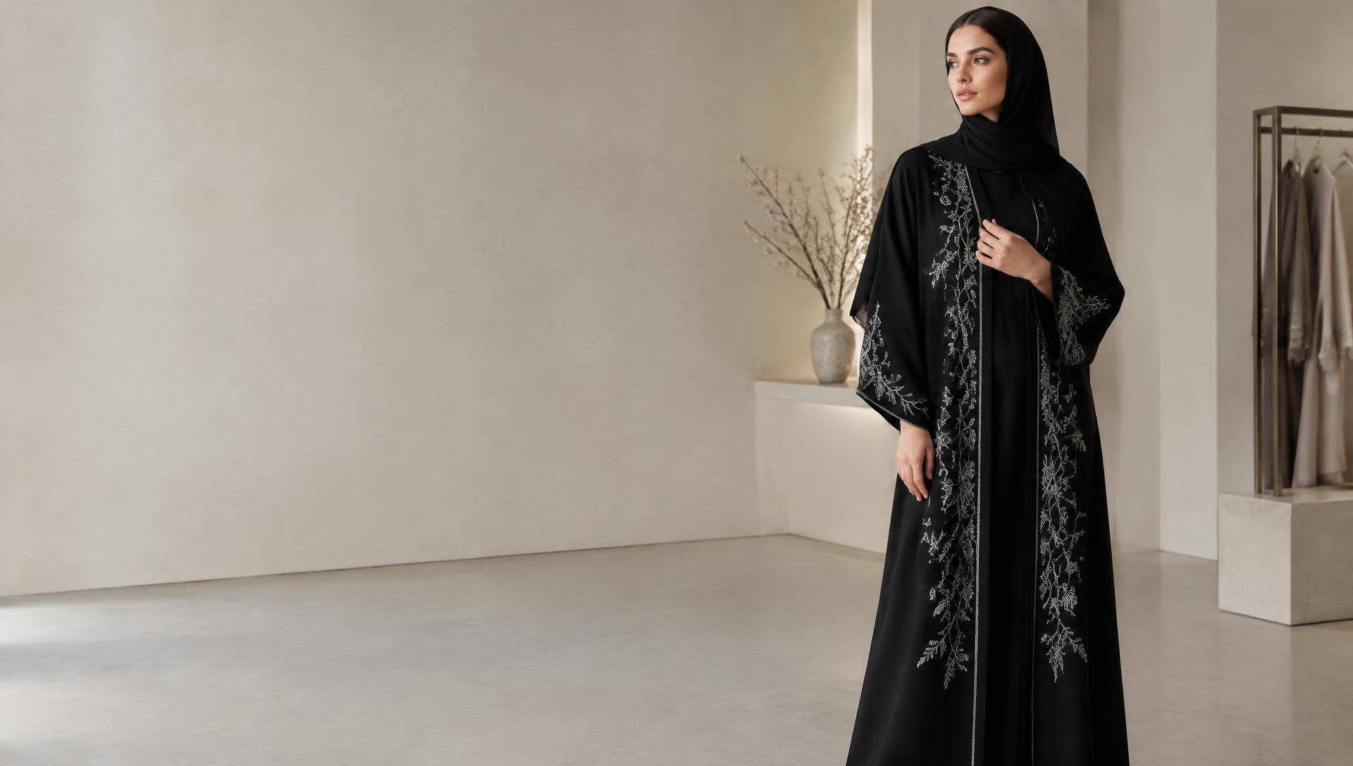 HB Abayas embroidered abaya